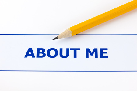 39386982 - about me text and pencil. About Page